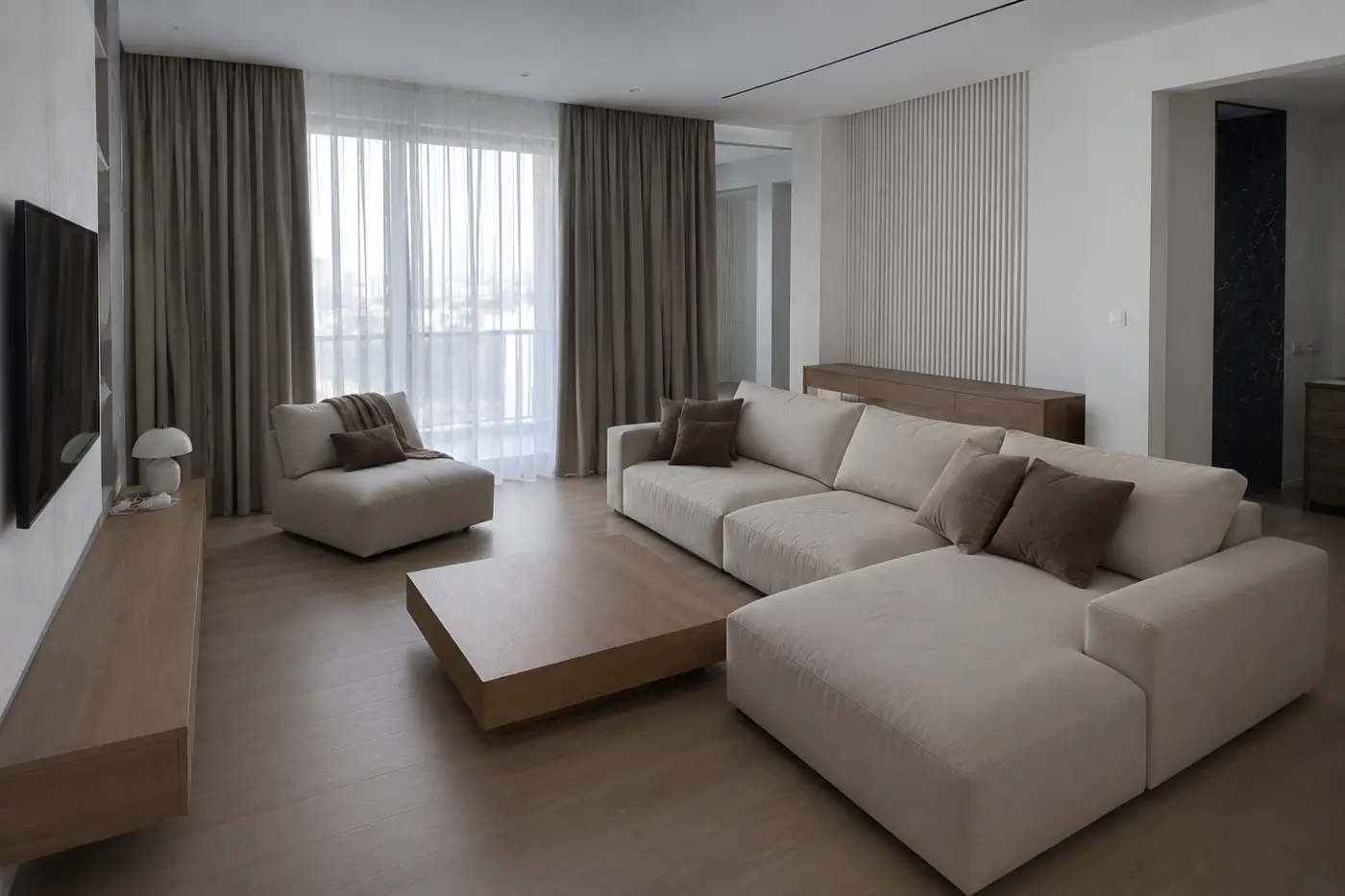 Living room before warm atmosphere concept